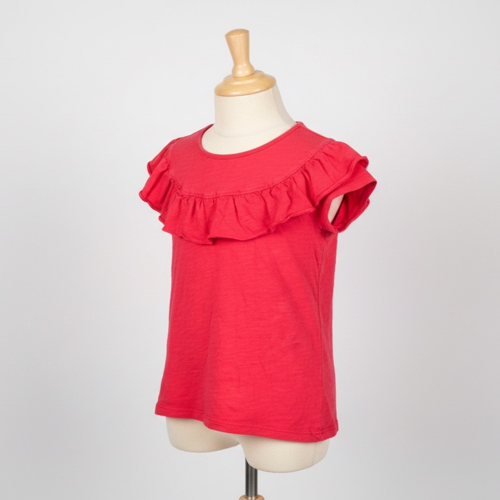 100% Cotton Ruffled Short Sleeve Top Girls Size 4t